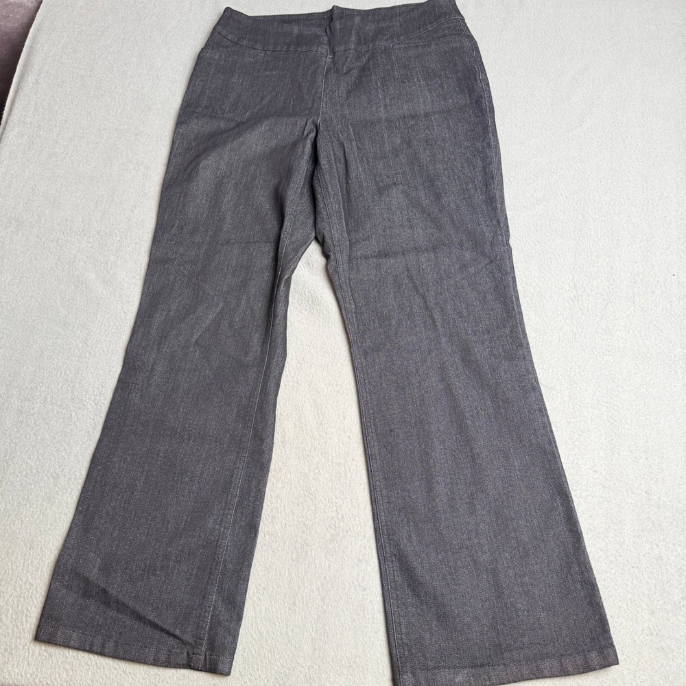 Westbound Woman Plus 18W Regular Gray Pull On Straight Leg Stretch Denim Pants